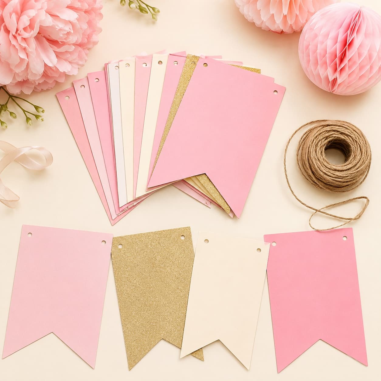 DIY Letter Banner Kit — Clip any message with a full alphabet, number cards and cord — reusable for every occasion.