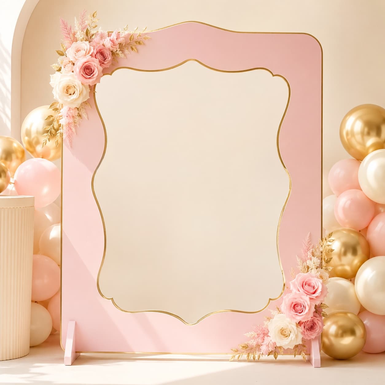 DIY Selfie Frame Board — A blank hand-held frame you title yourself — reusable across every occasion.