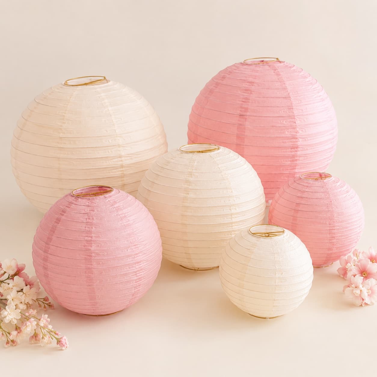 Paper Lantern 6-Pack (No Light) — Six round paper lanterns for pure decoration — no lights, no batteries, no wiring.
